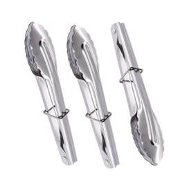 Mini Stainless Steel Serving Tongs Small Metal Tongs for Serving Food Cooking Salad Grilling (7-Inch 3 Pieces)