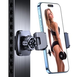 Coolpow Magnetic Phone Holder for Gym【Strong Magnets】 Tripod Mount Ring Gym Magnetic Phone Holder Attach to Metal Surface, Gym Accessories for Men Women Essentials for All Smartphones 4.7-7"