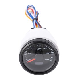 Auto-Anzeige U/min-Messgerät, 52mm 2 Zoll Auto 6000 U/min Drehzahl Messer mit Stunde Meter 7 Farbe Hintergrund Beleuchtung U/min Meter Kit (Schwarzes Zifferblatt schwarzer