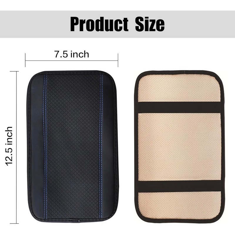 Car Center Console Cover, PU Leather Car Armrest Box Pad,