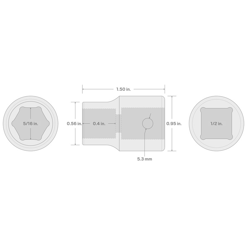 TEKTON 1/2 Inch Drive x 5/16 Inch 6-Point Impact Socket