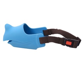 Dog Silicone Mouth Cover Bite and Bark Prevention Breathable Adjustable Dog Muzzle for Dogs Blue XL (Mouth Circumference 18-20cm / 7.1-7.9in)
