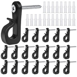 20Pack Q-Hanger Screw in Hooks Screw Hooks with Safety Buckle for Light Wire for Hanging String Lights Hanging Fairy Lights Plants, for Christmas, Festival,Patio, and Fence Decorations