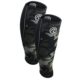 Rehband Neoprene Calf Bandage 1 Piece or 1 Pair, Compression Bandage for Calf and Shin, Shin Guard for Deadlifts, Colour: Camo, 1 Pair, Size: S