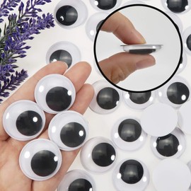 TOAOB 100pcs 30mm Black Wiggle Googly Eyes with Self Adhesive Round Plastic Sticker Eyes for DIY Arts Crafts Scrapbooking Decoration