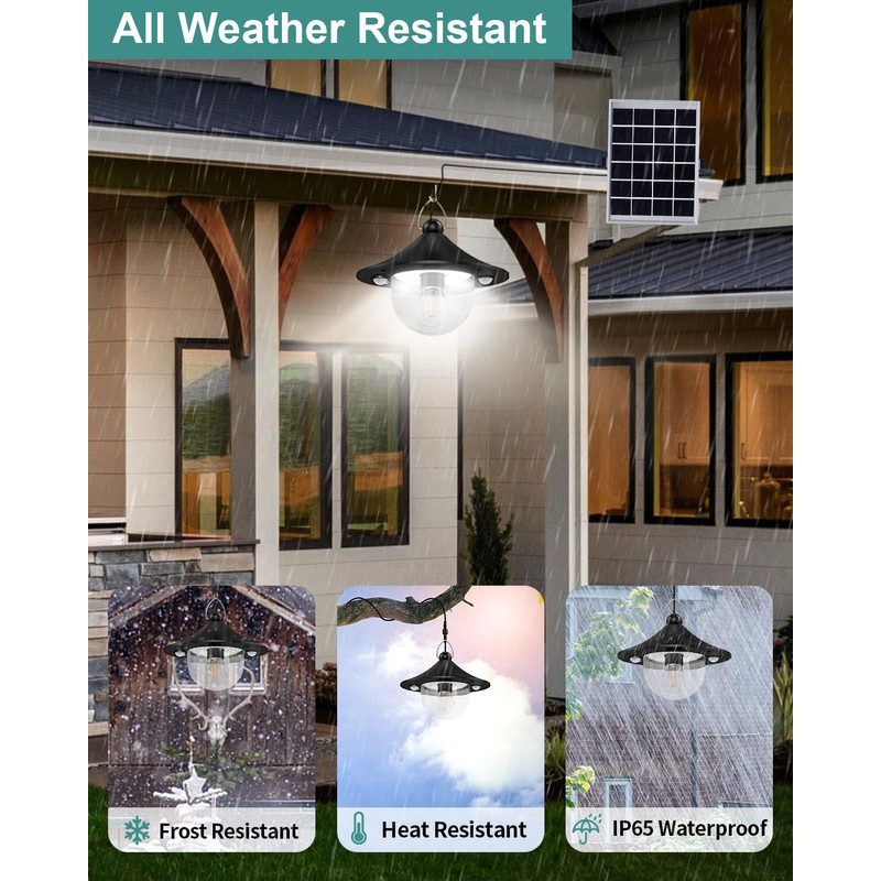 AEQ Solar Shed Light Outdoor Indoor 3000LM Solar Lights Daytime