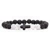 Fusamk Fashion Yoga Natural Stone Bracelet Religious Cross Beads Link