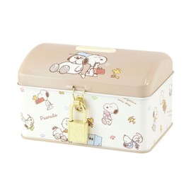 Tee's Factory Snoopy Can Bank with Keys, Beige, Approx. D 3.1 x W 4.7 x H 3.0 inches (79 x 119 x 76 mm) SN-5545380BE