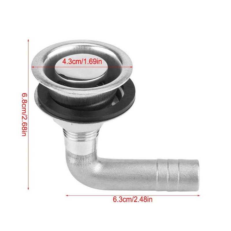 Suuonee Boat Fuel Tank Vent, Universal 5/8" Hose 90 Stainless