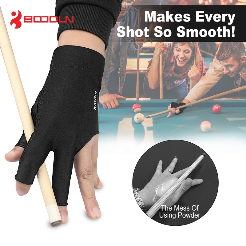 YFY Billiards Glove 3 Finger Pool Glove for Left Hand,