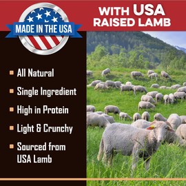 BRUTUS & BARNABY Lamb Lung Fillets for Dogs – 100% USA-Sourced Single Ingredient Dog Treat – High Protein, Healthy, All-Natural Dog Chews – Grain-Free, No Additives, (16oz) – Made in The USA