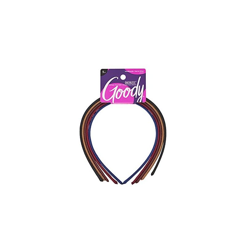 Goody Women's Classics Shoestring Fabric Headband, 5 Count