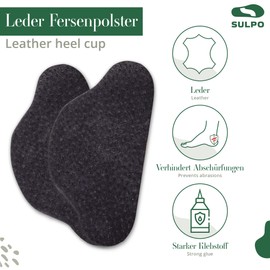 Omniskus 4 Pairs Leather Heel Protector Heel Support Heel Cushion Heel Pad Repair Shoes - Black -