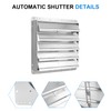 iPower 20-Inch Square Aluminum Automatic Gravity Shutter Louver Vent, Silver