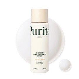 PURITO - Tónico Refinador Suave de Avena PDRN 200 mL 6.76 fl.oz, Tónico Exfoliante Coreano de Avena 99% Pura PDRN, Fórmula Hidratante y Clarificante para Piel Prone a Acné, Vegano, No Comedogénico