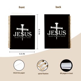 hold fizz hold fizz Bible Journal Notebooks for Note Taking, Christian Notebook, Scripture Prayer Journal for Woman Men, Bible Study Journal, Jesus The Way The Truth The Life, Spiral Notebook 5.5 x 8.3