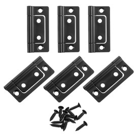 sourcing map 6Pcs 2x1 Inch Door Hinges Non-Mortise No Noise Bifold Door Hinges Plating for Cabinet Furniture Window Wardrobe with Screws, Dark