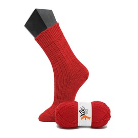 ElbSox Pier 4-4-ply sock wool - 100 g wool as a ball with a running length of approx. 420 m - enough for a pair of socks up to size 46 - colour 005 - lighthouse red