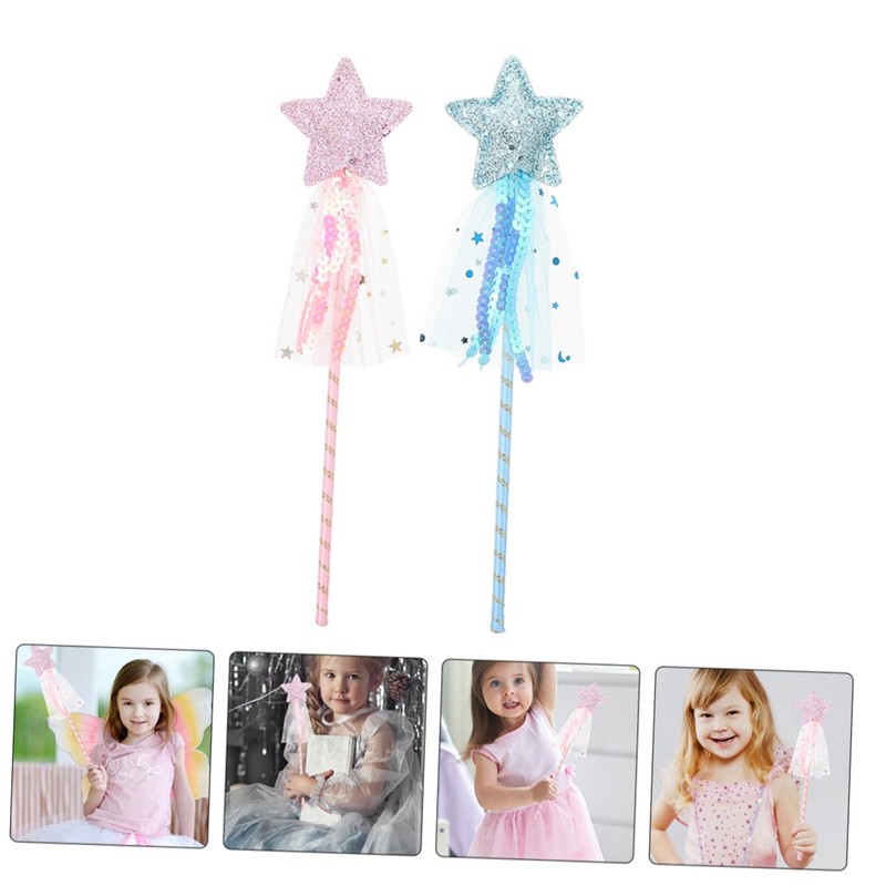 BESPORTBLE 2Pcs Star Shape Fairy Wands Lightweight Portable Sticks for