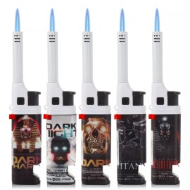 Navpeak Candle Torch Lighter Long Neck Refillable Butane Gas Lighters for Stove 5 Pack - B color