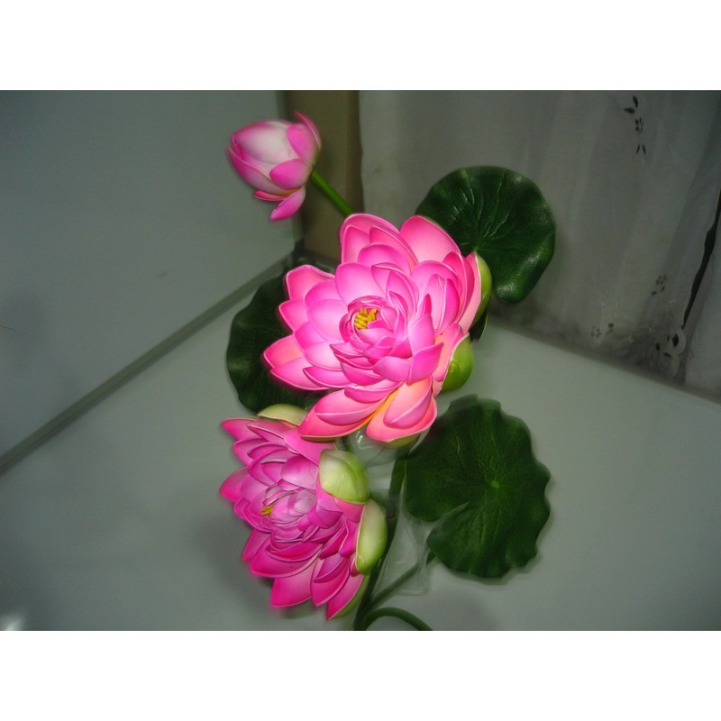 Plastic Artificial Lotus Flower Stick 40" Long