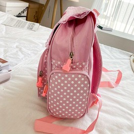 1pc Cute Embroidered Fruit Strawberry Lace Backpack, Students School Bag, Portable Travel Backpack