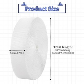 Webbing Strap 1 Inch Nylon Webbing 10 Yards White Nylon Strap Backpack Flat Nylon Belt for Indoor or Outdoor Gear DIY Crafts Cargo Strap Pet Leash or Collar