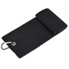 Black Golf Towel with Bag Clip | Machine Washable |