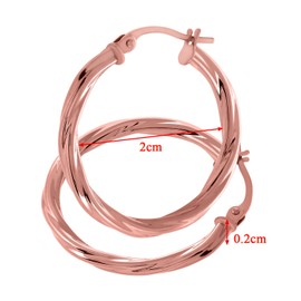 Citerna Women's 9ct Rose Gold Twist Hoop Earrings