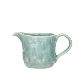 Crackle Glaze 7-oz. Stoneware Creamer, Aqua (Each One Will Vary)