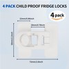 4 x Fridge Lock No Drilling Suitable for Ovens, Refrigerators,