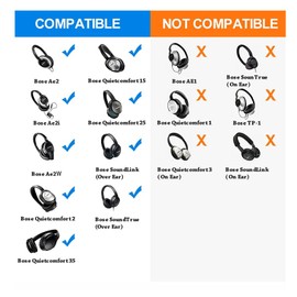 Pluggo Replacement Ear Cushions Kit Made for Bose QuietComfort 35 (QC35) & Quiet Comfort 35 II (QC35 ii) Series Headphones, Soft Protein Leather Foam Ear Pads (Black)