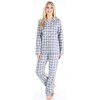 PajamaMania Women's Cotton Flannel Long Sleeve Button-Down Pajamas PJ Set,