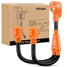 Nilight 30 Amp to 15 Amp RV Y Splitter Adapter Cord 30A Male Plug to Two 15A Female 110V Household Outlet NEMA TT-30P 5-15R Pure Copper STW 10 AWG Cable for RV Camper Generator