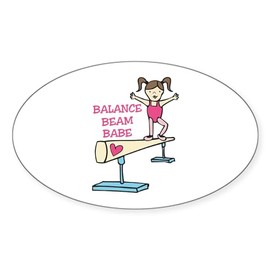CafePress Balance Beam Babe Sticker Sticker (Oval 50 pk)