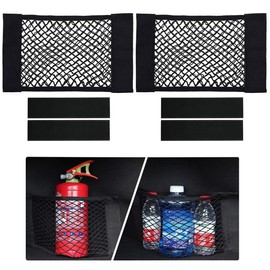Universal Mesh Cargo Net Car Storage Net Wall Sticker Organizer Pouch Bag Elastic Automotive RV Storage Mesh Net with Tape Stickers for Car Trunk Storage 25 x 40CM(2 Packs)