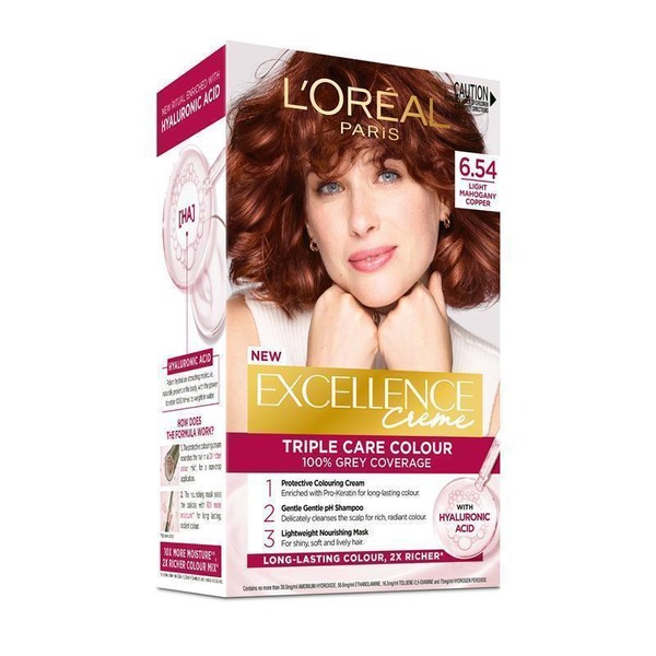 L'Oreal Excellence Creme 6.54 Light Copper Mahogany Brown Hair Colour