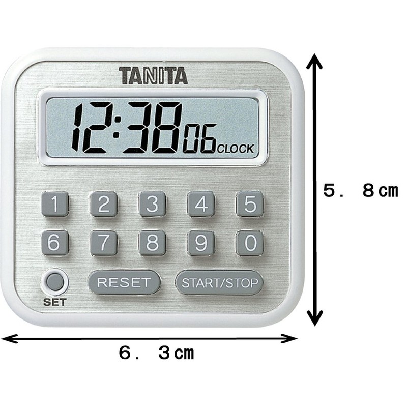 タニタ タイマー マグネット付き テンキー 100時間 ホワイト TD-375 WH 研究や実験に最適