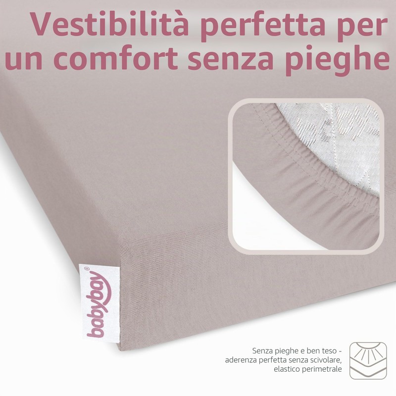 babybay 100573 lenzuolo con angoli, jersey deluxe adatto per il