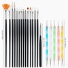 20 Piece Nail Brush Set with Dotting Tool, Brush for