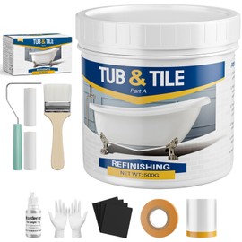 NZDWZDN White Tub and Tile Paint, 17.6oz Tub and Tile Refinishing Kit with Hardener, Bathtub Paint for Bathroom, Kitchen, Tile and Bathtub, 25-30sq.ft