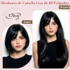 Extensiones Cabello Natural Fibra Cortina Negro 30 PLG 210g
