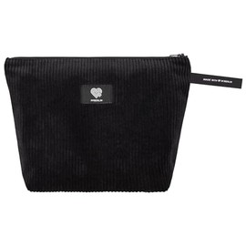 Kulturbeutel Damen Herren Reise – Cord Schwarz Handmade in Germany – Kosmetiktasche Unisex mit Reißverschluss – Organizer Tasche Medium – vegan & robust