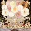 Champagne-Gold Fall Boho Birthday Party-Decorations - 29pcs Beige Cream Autumn