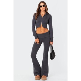 Desiree Knitted Hooded Cardigan - Color: DARK BLUE, Size: XS