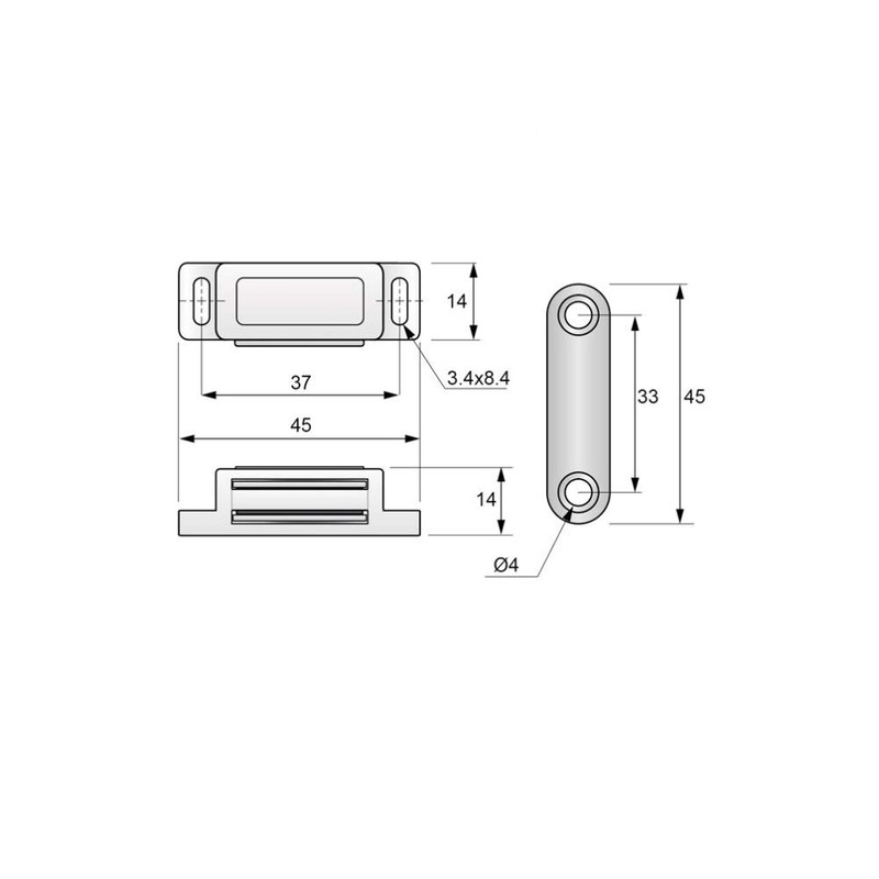Magnetic Catch Brown Furniture Magnet Door Magnet Magnetic Closure (Set