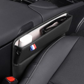 ASUBHA Car Seat Gap Filler, Premium Leather Car Seat Gap Filler Organizer, Car Box Organizers and Storage for Glasses Phones Keys and Cards, Universal Car Interior Accessories for Car SUV Truck
