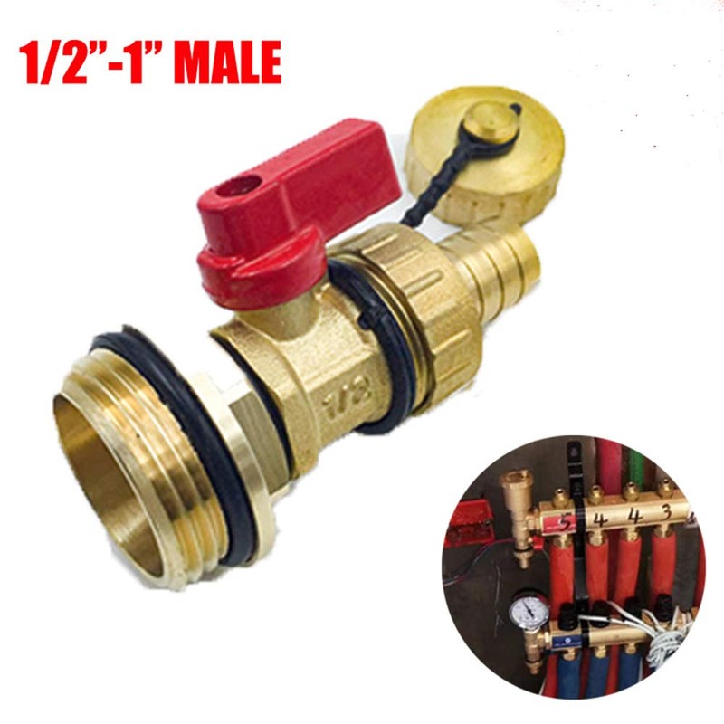 SEIWEI Brass Underfloor Heating Manifold Connection Valves Container Male 3/4"
