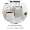 Qingsm 2 Pcs Wall-Hanging Storage Bags,Desktop Organizer Basket Cotton Linen