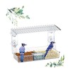 Window Bird Feeder with Strong Suction Cups,Removable Feed Tray,Secure and